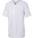 Augusta Sportswear 1686 Youth Pinstripe Full Butto in White/ black side view