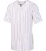Augusta Sportswear 1686 Youth Pinstripe Full Butto in White/ red side view