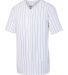 Augusta Sportswear 1686 Youth Pinstripe Full Butto in White/ royal side view