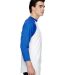 Augusta Sportswear 4420 Three-Quarter Raglan Sleev in White/ royal side view