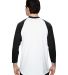 Augusta Sportswear 4420 Three-Quarter Raglan Sleev in White/ black back view