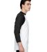 Augusta Sportswear 4420 Three-Quarter Raglan Sleev in White/ black side view