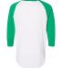 Augusta Sportswear 4420 Three-Quarter Raglan Sleev in White/ kelly back view