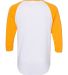 Augusta Sportswear 4420 Three-Quarter Raglan Sleev in White/ gold back view