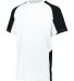 Augusta Sportswear 1518 Youth Cutter Jersey in White/ black side view