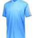 Augusta Sportswear 1557 Power Plus Jersey 2.0 in Columbia blue/ white/ silver grey front view