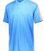 Augusta Sportswear 1558 Youth Power Plus Jersey 2. CL BL/ WH/ S GRY front view
