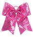 Augusta Sportswear 6702 Sequin Cheer Hair Bow in Power pink front view