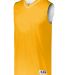 Augusta Sportswear 152 Reversible Two Color Jersey in Gold/ white front view