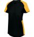 Augusta Sportswear 1522 Women's Cutter Jersey in Black/ gold side view