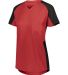 Augusta Sportswear 1522 Women's Cutter Jersey in Red/ black side view