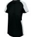 Augusta Sportswear 1523 Girls' Cutter Jersey in Black/ white side view