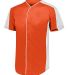 Augusta Sportswear 1655 Full Button Baseball Jerse in Orange/ white side view