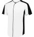 Augusta Sportswear 1655 Full Button Baseball Jerse in White/ black side view