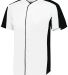 Augusta Sportswear 1656 Youth Full Button Baseball in White/ black front view