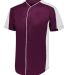 Augusta Sportswear 1656 Youth Full Button Baseball in Maroon/ white side view