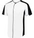 Augusta Sportswear 1656 Youth Full Button Baseball in White/ black side view