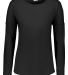 Augusta Sportswear 3077 Women's Lux Triblend Long  in Black heather front view