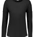 Augusta Sportswear 3077 Women's Lux Triblend Long  BLACK HEATHER front view