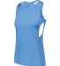 Augusta Sportswear 2436 Women's Crossover Tank Top in Columbia blue/ white side view