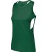 Augusta Sportswear 2436 Women's Crossover Tank Top in Dark green/ white side view