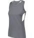 Augusta Sportswear 2436 Women's Crossover Tank Top in Graphite/ white side view