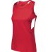 Augusta Sportswear 2436 Women's Crossover Tank Top in Red/ white side view