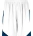 Augusta Sportswear 1733 Step-Back Basketball Short in White/ navy front view