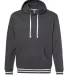 J America 8649 Relay Fleece Hooded Sweatshirt Black front view