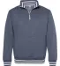J America 8650 Relay Fleece Quarter-Zip Sweatshirt Navy front view