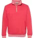 J America 8650 Relay Fleece Quarter-Zip Sweatshirt Red front view