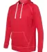 J America 8695 Shore French Terry Hooded Pullover Red side view