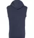 J America 8877 Triblend Sleeveless Hooded Sweatshi True Navy Triblend back view