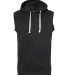 J America 8877 Triblend Sleeveless Hooded Sweatshi Solid Black front view