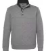 J America 8890 Quilted Snap Pullover Charcoal Heather front view