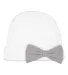 Rabbit Skins 4453 Premium Jersey Infant Bow Cap WHITE/ TITANIUM front view