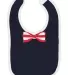 Rabbit Skins 1002 Infant Baby Rib Bow Tie Bib NV/ WH/ RD WH ST front view