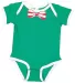 Rabbit Skins 4407 Baby Rib Infant Bow Tie Bodysuit KLY/ WH/ RD W ST front view