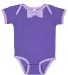 Rabbit Skins 4407 Baby Rib Infant Bow Tie Bodysuit PURPLE/ LAVENDER front view