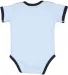 Rabbit Skins 4407 Baby Rib Infant Bow Tie Bodysuit LIGHT BLUE/ NAVY back view