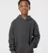 Tultex 320Y - Youth Pullover Hood in Heather charcoal front view