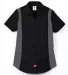 Dickies FS524 Ladies' Industrial Short-Sleeve Colo BLACK/ CHARCOAL front view