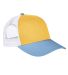 Authentic Pigment AP1919 Tri-Color Trucker Cap in Mustard/ bay/ wh front view