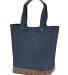 Authentic Pigment AP1921 Canvas Resort Tote in Deep navy/ brown front view
