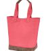 Authentic Pigment AP1921 Canvas Resort Tote in Hibiscus/ brown front view