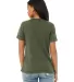 Bella + Canvas 6400 Womens Relaxed Short Cotton Je in Military green back view
