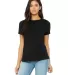 Bella + Canvas 6400 Womens Relaxed Short Cotton Je in Black front view