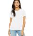 Bella + Canvas 6400 Womens Relaxed Short Cotton Je in White front view