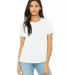 Bella + Canvas 6400 Womens Relaxed Short Cotton Je in White front view