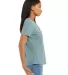 Bella + Canvas 6400CVC Womens relaxed short sleeve in Hthr blue lagoon side view